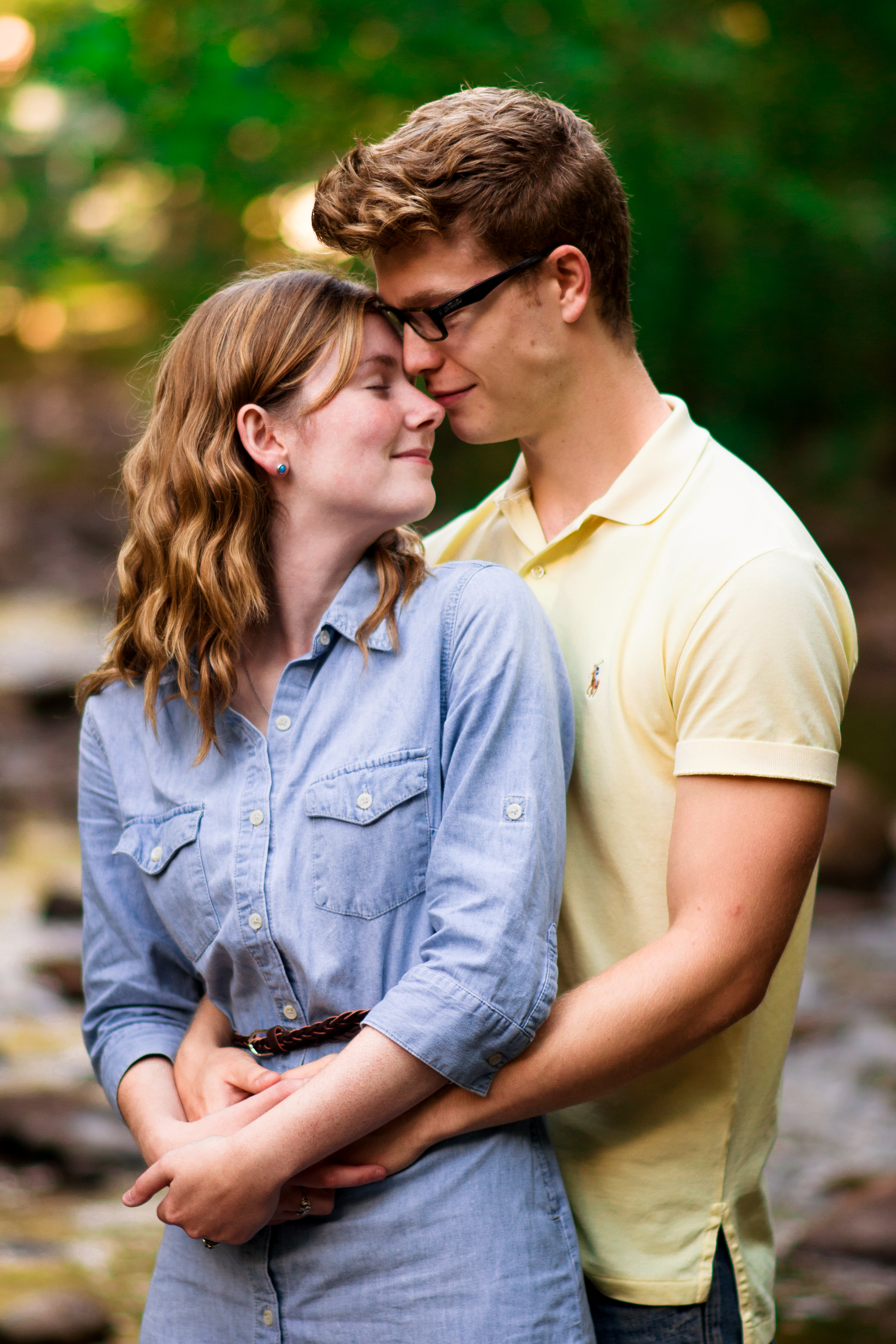During one of my favorite shoots of the fall, Molly and Ian snuggle up at a local swimming hole for their three year anniversary session